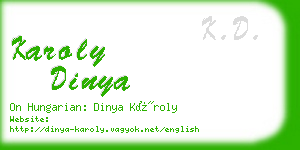 karoly dinya business card